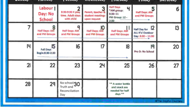2025/26 Kindergarten Gradual Entry Calendar