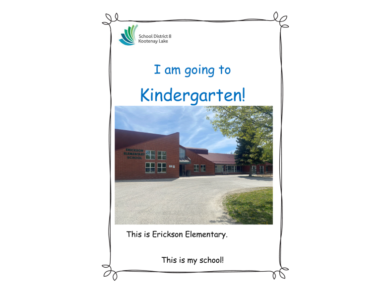 Cover page of a story about kindergarten at Erickson Elementary school.